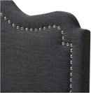 Elegant Upholstered Dark Gray Queen Headboard for Bedrooms