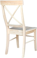 X Back Dining Chairs Set Of 2 In Unfinished Parawood