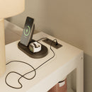White Wooden Twin Size Daybed with Side Shelves & Drawers, Multi-Functional Desk & Charging Station