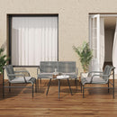 Stylish Four Piece Patio Furniture Set for Outdoor Comfort