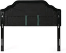 Contemporary Black Velvet Headboard with Button Tufted Design