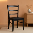 Set Of 2 Black Madrid Ladderback Dining Chairs For Kitchen