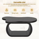 ON-TREND 39.3'*23.6' Modern Cloud Coffee Table with 1.5' Thick Tabletop, Cream Style Irregular End Table with Curved Legs, Unique Design Accent Table with Round Edge for Living Room, Apartment, Black