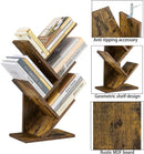 Rustic Brown 4 Tier Tree Bookshelf Free Standing Living Room