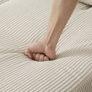 Convertible Chaise Lounge 63' Loveseat Sofa Bed with USB Ports, Cup Holders, Phone Holder, Storage, Beige Corduroy