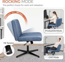 Blue Fabric Padded Cross Legged Office Chair Height Adjustable