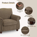 Brown Nailhead Trim Armchair For Living Room Decor