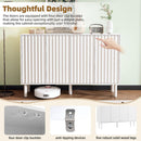 ON-TREND Minimalist Shoe Cabinet with 5 Solid Wood Legs, Cream Style Sideboard Buffet Cabinet with Fluted Doors, Large 4-Door Storage Cabinet with Adjustable Shelves for Living Room, White, 55.1*13.7'