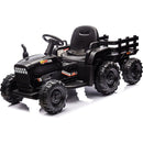 Ride on Tractor with Trailer,24V Battery Powered Electric Tractor Toy, 200wx2motor 1.86-4.97MPH/Remote Control,electric car for kids,Three speed adjustable,USB,MP3, Bluetooth,LED light, safety belt