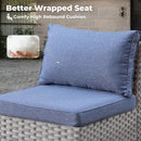 Modular Outdoor Wicker Sofa Set with Fire Pit Table