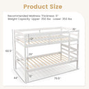 White Twin Over Twin Bunk Bed With Integrated Ladder