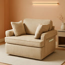 Vingl Modern 39.2Inch ExtraWide Swivel Armchair Khaki