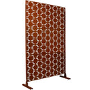 Outdoor & Indoor Privacy Screen Metal Privacy Screen 76' H×48' W, Freestanding Decorative Privacy Screen for Deck Balcony Patio, Rust Red Steel