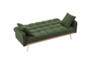 69 Inch Sofa Bed Green with Adjustable Teddy Sofa for Small Space Living Room and Bedroom