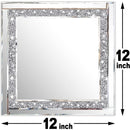 Crystal Crush Diamond Silver Mirror Set 12x12 Inch 2 Pieces