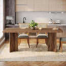 63 Inch Farmhouse Dining Table Vintage Brown Elegant
