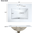 Modern 24-Inch Wall-Mounted Bathroom vanity with 2 Drawers, White - Ideal for Small Bathrooms