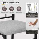 Grey Faux Marble Dining Table Set For 4 With Padded Chairs