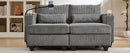 Convertible Chaise Lounge 63' Loveseat Sofa Bed with USB Ports, Cup Holders, Phone Holder, Ample Storage, Grey Corduroy