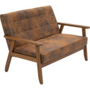 Mid-Century Modern Solid Loveseat Sofa Upholstered Microsuede Fabric Loveseat, 2-Seat Upholstered Loveseat Sofa Modern Couch
