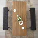 63 Inch Extendable Dining Table Walnut Brown Dining Room