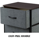 Dark Grey Fabric Dresser With Wood Top 4 Drawer Organizer
