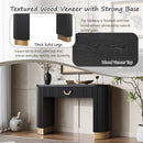 Mirod Modern Console Table with Vertical Ribbed Design, Compact Storage with Functional Drawer