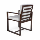 Elegant Patio Dining Set with Removable Cushions in Dark Brown Acacia Wood for Outdoor Spaces