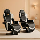 White Gaming Recliner Cupholder And Adjustable Footrest