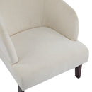 Modern Accent Chair with Round Back & Wooden Legs - Mid-Century Inspired Lounge Chair for Living Room, Bedroom, or Office - Soft Fabric Upholstery