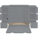 Twin Size Murphy Bed with Drawers, Cabinets and USB Ports,Gray