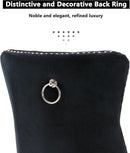 Black Velvet Tufted Dining Chairs With Nailhead Trim