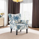 Wingback Upholstered Accent Chair Green Floral