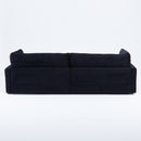 112-inch black corduroy sofa: two throw pillows, four backrests, opening up a new style for the living room's casual area