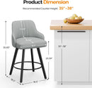 Linen Fabric Upholstered Swivel Barstools Set of Two