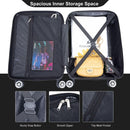 2Piece Luggage Sets ABS Lightweight Suitcase, Spinner Wheels, (20/14) BLACK