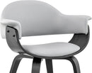 Adalyn Faux Leather Dining Room Accent Chair Gray Black Wood Base