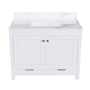 43" Bathroom Vanity, Multi Functional Cabinet, Doors And Drawer - White