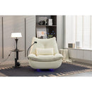 270 Swivel Glider Recliner Chair, Power Recliner Rocking Chair, USB Port Charge for Nursery Chair with Atmosphere Lamp for Living Room Bedroom Apartment