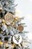 Wooden Hanging Circle With Snowflake Cut Decorative Hanging Christmas Tree Ornaments For Holiday Party Decorations (Set of 12) - Multi