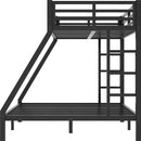 Metal Twin XL over Queen Bunk Bed for Teens and Adults,Space-Saving/Noise Reduced/No Box Spring Needed,Black
