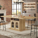 63 Inch Light Oak Farmhouse Dining Table For Four To Six