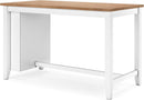 Farmhouse Counter Height Dining Table 3 Shelves Light Brown