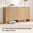 61 Inch Oak Sideboard Cabinet With Adjustable Shelves