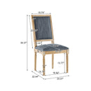 Vintage Inspired French Country Dining Chairs Set - Elegant Cane Backrest & Upholstered Seats - Rustic Weathered Finish - Solid Rubberwood Frame