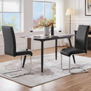 Leather Upholstered Dining Chairs Set Of 2 With Metal Legs Black