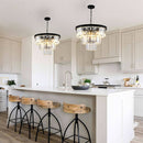 8 Light Black Crystal Chandelier Elegant Dining Fixture