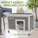 Cat House Waterproof Feral Kitty Shelter Outdoor Indoor Rabbit Hutch for Bunnies,Cats,Dogs and Other Small Animals,Asphalt Roof
