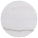 Jason Round White Marble Top Side End Table Honey Brown