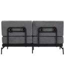 Modern Loveseat Sofa 59' Sofa Couch 2-Seater with USB Ports, Unique Cylindrical Armrests, Grey Chenille